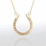 Derby Gold and Diamond Horseshoe Necklace